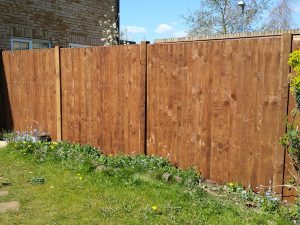 closeboarded panel wooden posts